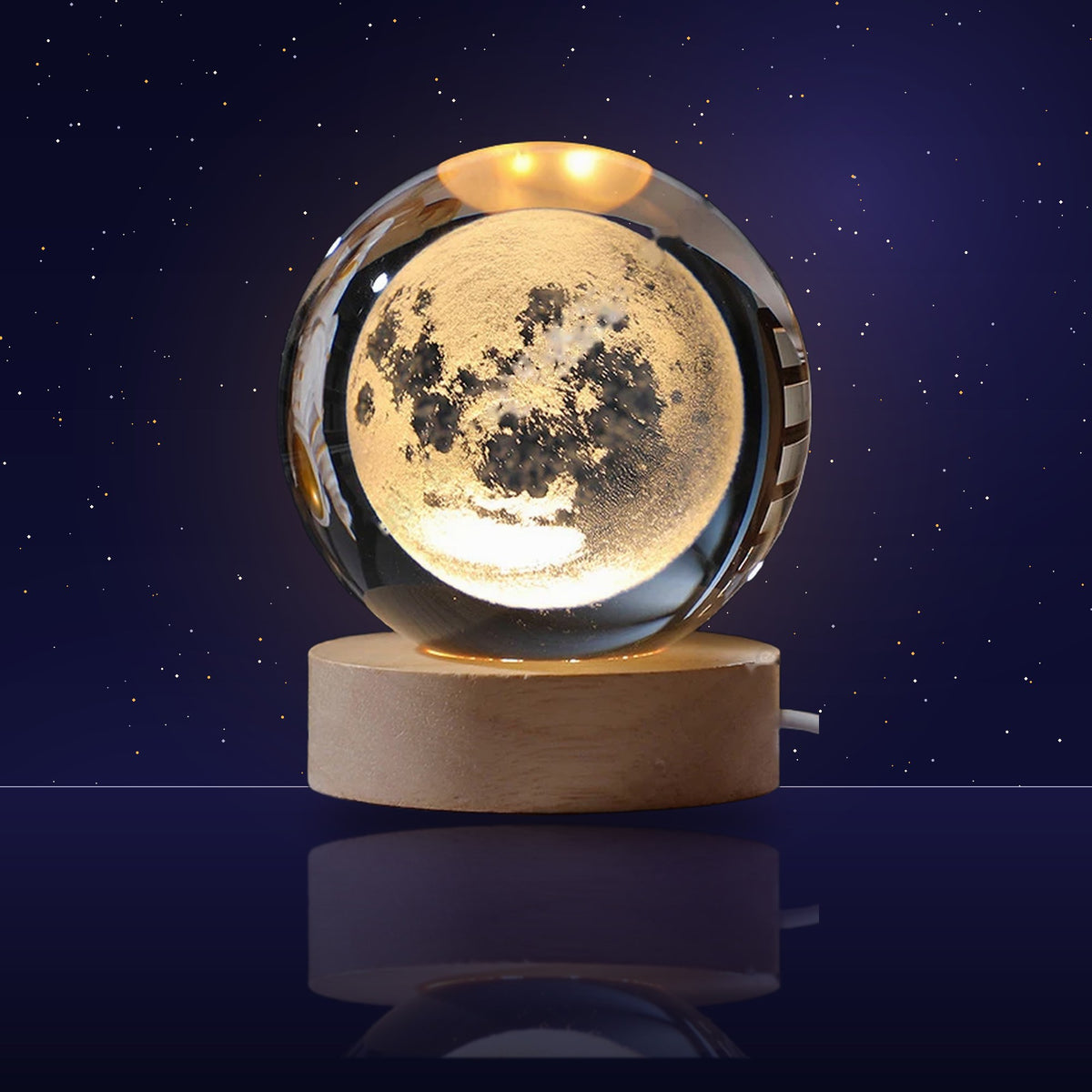 Lámpara bola de cristal Luna