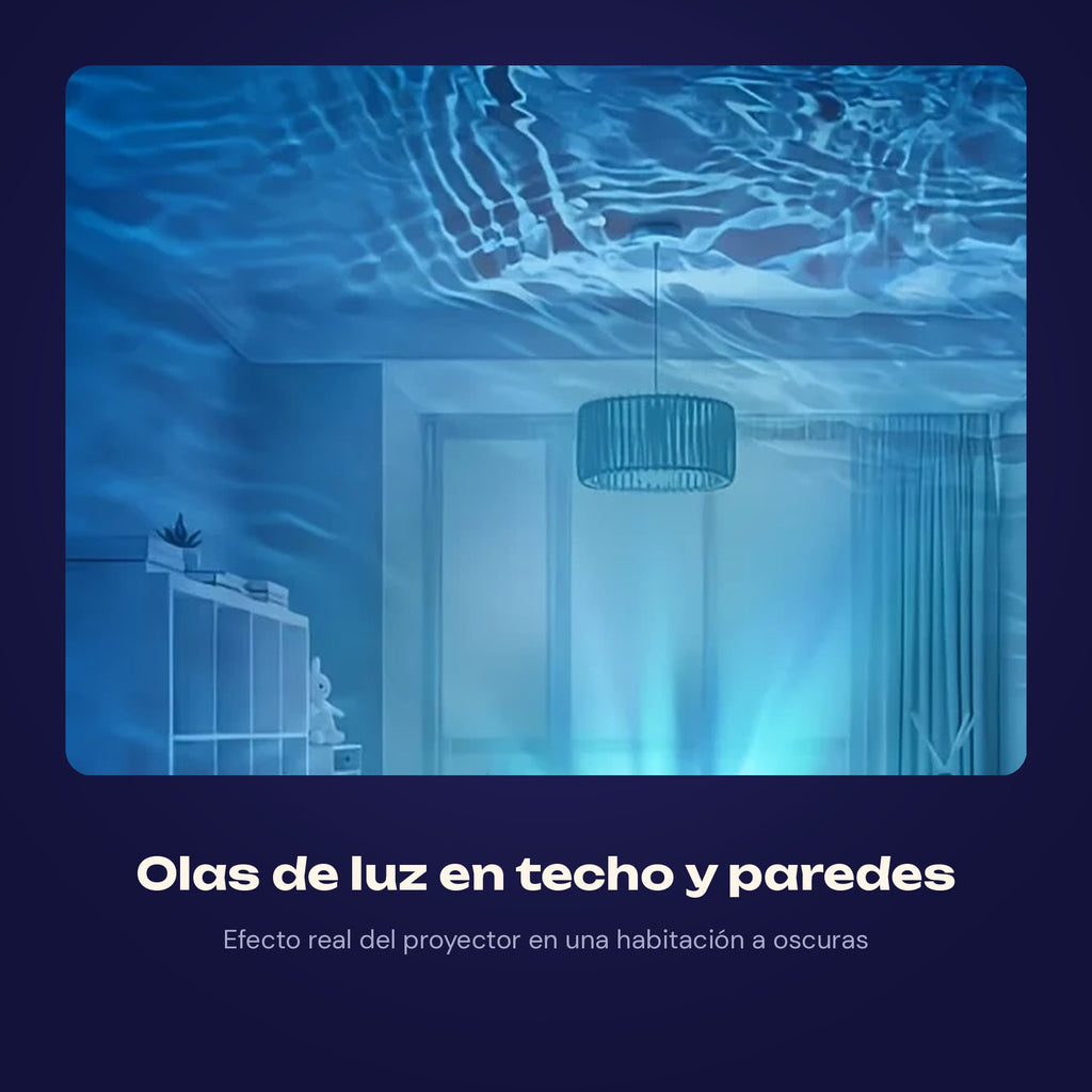 Efecto de ondas de agua en el techo de una habitación