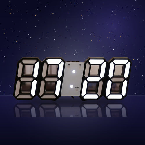 Reloj LED 3D encendido de noche