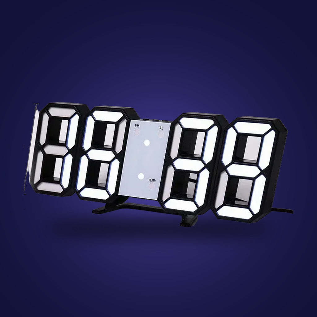 Reloj LED 3D con su soporte de mesa